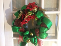 0096 Large-green-ribbon-wreath-with-gold-accents